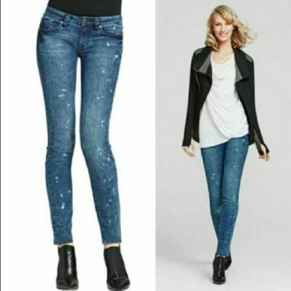 CAbi Constellation Skinny Jeans Paint Splatter 0